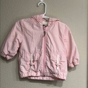 Burberry Pink Raincoat with Hood and Elastic Cuffs